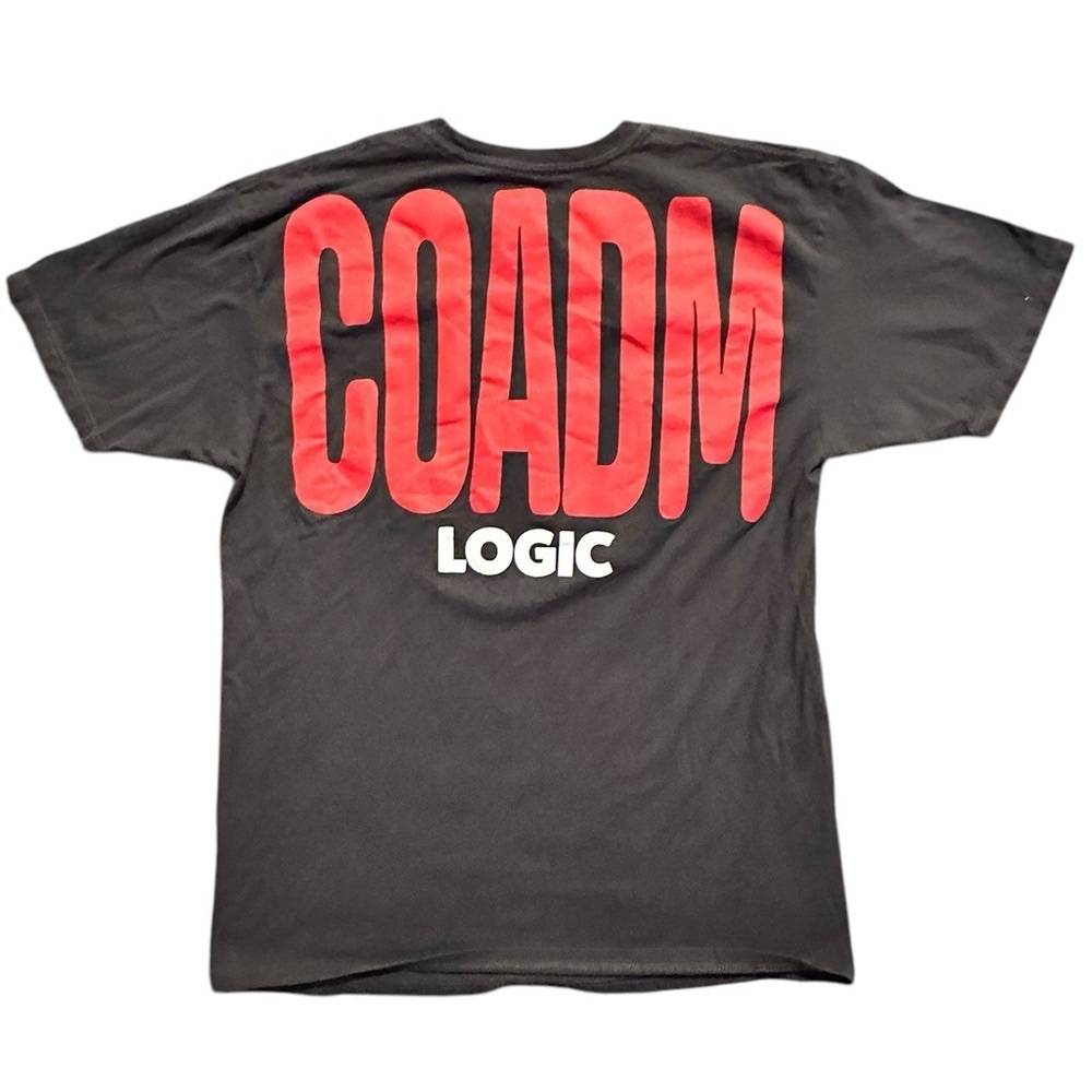 Men's Graphic Tee with Motorcycle Design in Black and Red - Picture 2 of 2